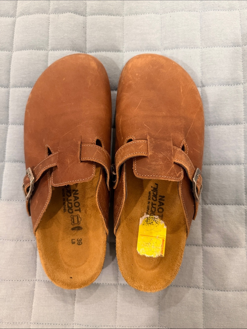 Naot Chestnut Brown Leather Clog Mules